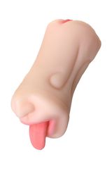 Телесный двусторонний мастурбатор Fruity Tongue - ротик и вагина - 