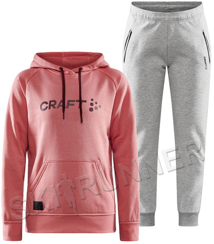 Костюм спортивный Craft Overhead Logo Hoody  Coral  + Core Soul Sweatpants женский