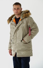 Парка Alpha Industries N-3B Slim Fit Dark Khaki (Светло - зеленая)