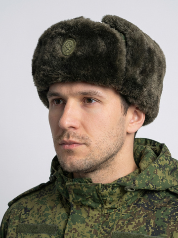 Шапка ВКБО (ВКПО) ушанка нового образца с кокардой натуральный мех