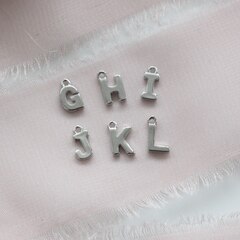 УЦЕНКА!!! Буква K, родий, 8 мм, 1 шт, У086