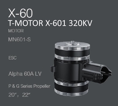 Набор ВМГ T-Motor X-601 KV320 6S Coaxial / Соосный (MN601-S KV320 2шт + ESC Alpha 60A LV 6S 2шт + мотормаунт)
