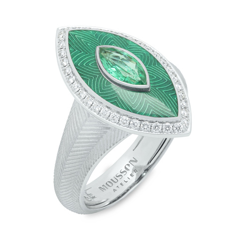 Кольцо с Изумрудом и Бриллиантами, R0084-11/1