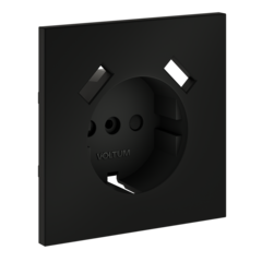 Накладка для розетки с заземлением и защитными шторками, с USB A+A, S70 (черный матовый)