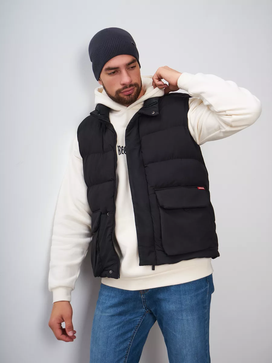 Шапка зимняя на флисе вязаная бини