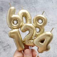 Свеча для торта «Воздушный шар» (золото) цифра 4