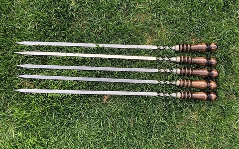 Шампур для люля-кебаб с деревянной ручкой 60 см