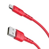 Кабель USB - Micro-USB 2,4А HOCO X30 1м (100 см) с индикатором (Красный)