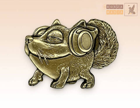 значок Лиса в наушниках