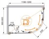 Душевой уголок Cezares ANIMA RH-2 ANIMA-W-RH-2-120/100-P-Cr-L