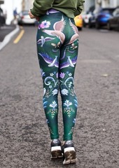 Леггинсы Птицы Зелёные