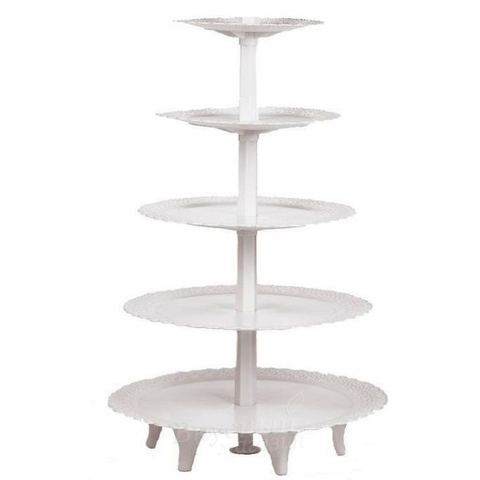 Подставка для торта 5 ярусов с ажурными краями