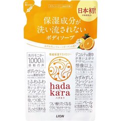 Мыло жидкое для тела, Lion Япония, Hadakara, Увлажняющее, Тропические фрукты, сменный блок, 360 мл