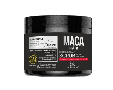 Maca Hair Скраб для кожи головы соляной 200г BelKosmex