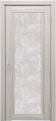 Межкомнатная дверь К-11 / Цвет тон Белая лиственница / Остекление "Гранит прозрачный" / Двери Верда