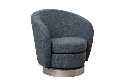 Кресло вращающееся 76x76x76см Garda Decor Napoli букле темно-серое