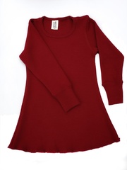 Платье с длинными рукавами ManyMonths, Бордовый (шерсть мериноса 100%)