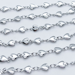 Цепочка, цвет серебро (родий), размер звена около 9*5,5 мм, цена за 50 см