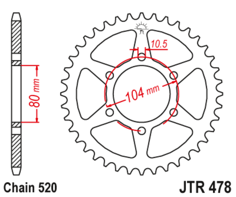 Звезда ведомая для мотоцикла RK B4028-38 (JTR478-38)