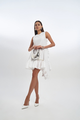 Платье с жемчугом NICOLE белого цвета