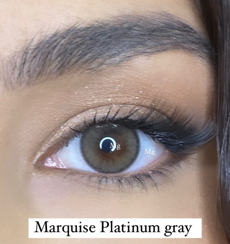 Серо - зелёные натуральные цветные линзы Marquise platinum gray / для светлых и тёмных глаз