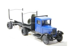 ZIS-5 pipes trailer and pipes blue cabin LOMO-AVM 1:43