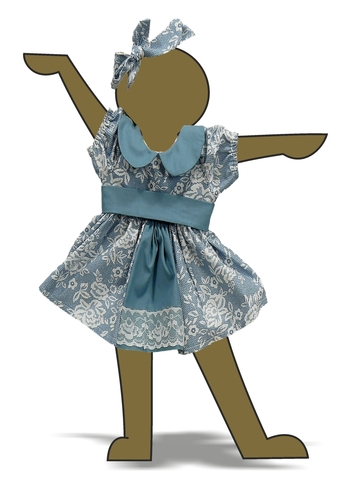 Платье хлопковое кружево принт - Демонстрационный образец. Одежда для кукол, пупсов и мягких игрушек.