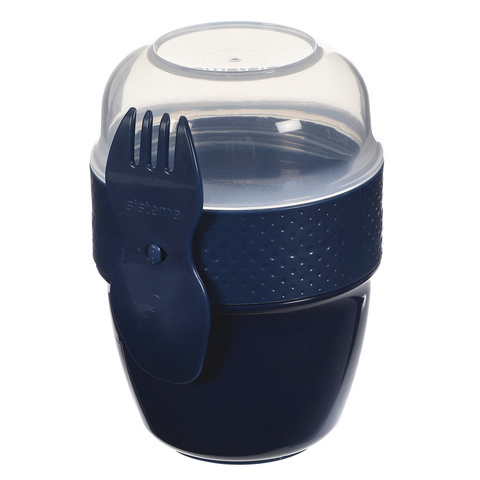 Контейнер двухуровневый 515мл Sistema Renew синий