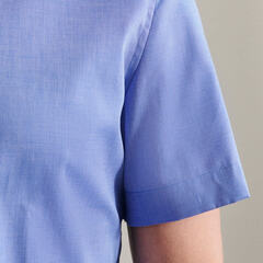 Сорочка мужская Seidensticker Slim Fit 01.666261-11 синяя, короткий рукав