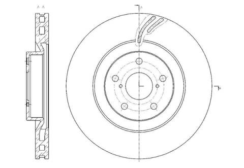 Диск тормозной вентилируемый G-brake  GR-21237 правый