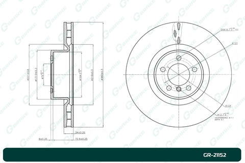 Диск тормозной G-brake  GR-21152