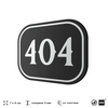 Номерок на дверь квартиры 404, для кабинета, офиса, шильдик 9 х 7 см, черный, Айдентика Технолоджи