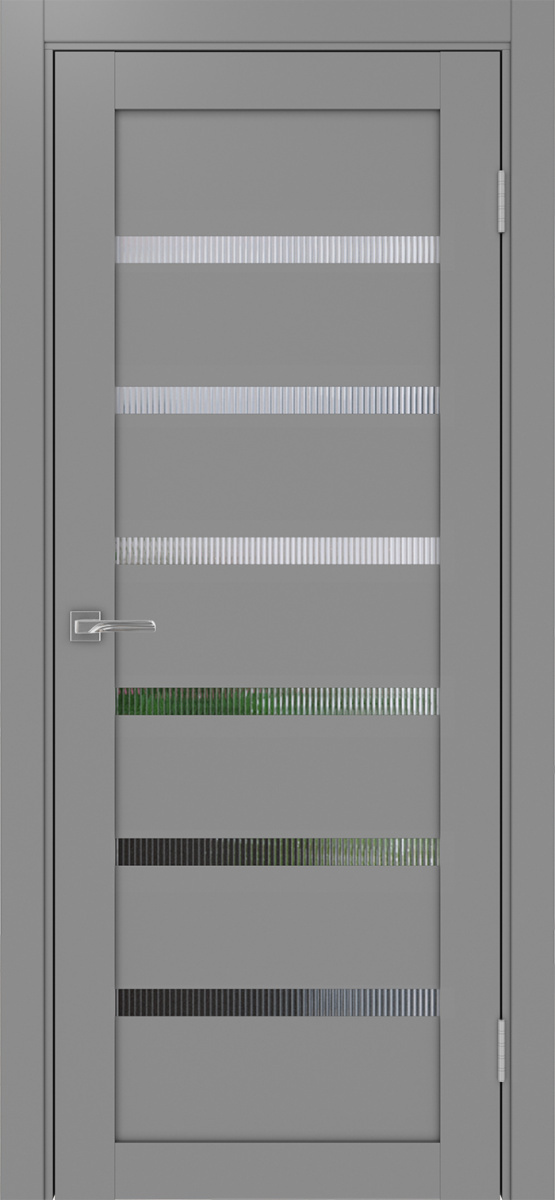 Дверь межкомнатная Оптима Порте Турин 507.12, цвет серый, экошпон, стекло мору