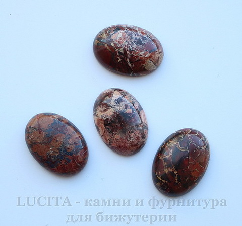 Кабошон овальный Яшма Брекчиевая (цвет - коричневый) 25х18х7 мм №6 ()