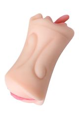 Телесный двусторонний мастурбатор Fruity Tongue - ротик и вагина - 