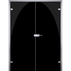 Купить Двустворчатая стеклянная дверь Триплекс White стекло чёрное