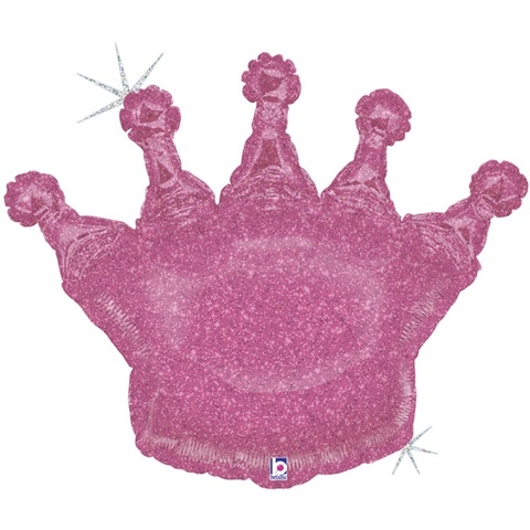 Шар Фигура Корона розовая голография