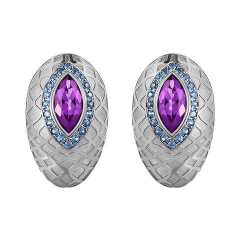 Серьги с Аметистом и Сапфирами, E0192-0/7