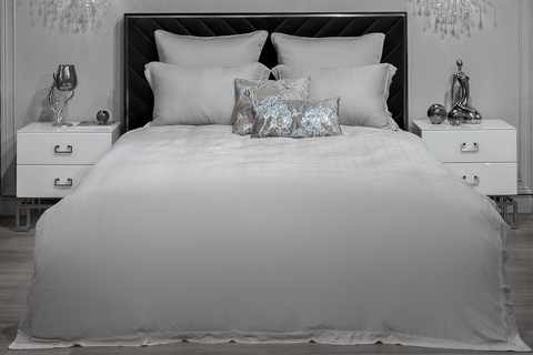 Постельное белье 1.5 спальное Garda Decor Муар оливковое бамбук