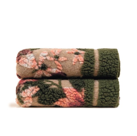 Плед 150x190 Frati Home Greenery бежевый с зеленым