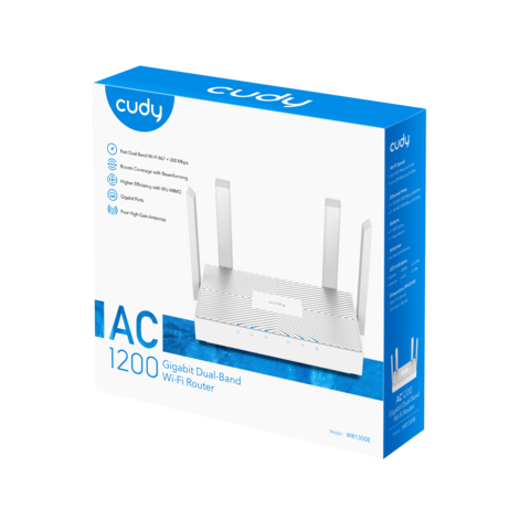 Cudy - Роутер Wi-Fi AC1200 с гигабитными портами и поддержкой Mesh WR1300E