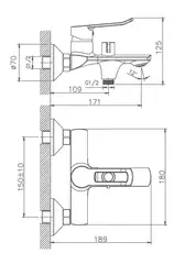 Смеситель для ванны Haiba HB60556 хром