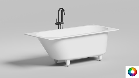 Salini 102316MF ORNELLA 160x70 Встраиваемая ванна с овальной чашей, регулируемые ножки, RAL полностью