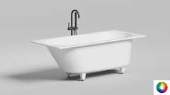 Salini 102316MF ORNELLA 160x70 Встраиваемая ванна с овальной чашей, регулируемые ножки, RAL полностью фото