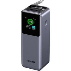 Внешний аккумулятор  UGREEN PB726 (55987B) 165W Power Bank 20000mAh with Retractable Cable, серый космос