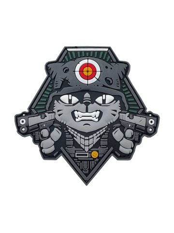 Патч ПВХ Котик спецназ два пистолета