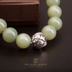 Браслет "Лотос". Цвет морской волны. 12 мм.