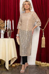 Платье-туника кружевное Ортея (бежевое) П14754-10М LT Collection