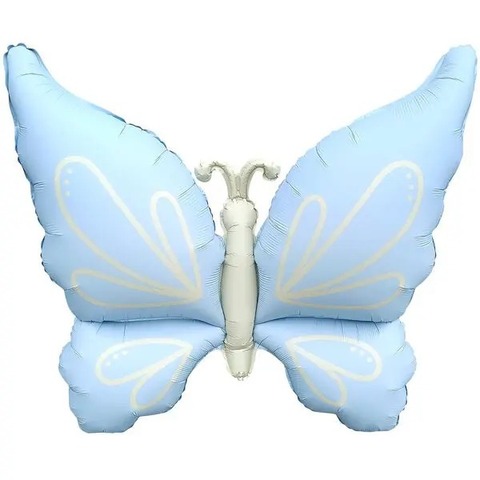 Фигура Нежная бабочка, Голубой, Сатин (Китай)