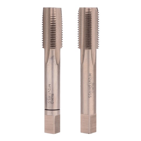 Метчик М12х1,0 (Комплект 2шт) DIN2181 HSS-G 6h 70мм a=7,0 Ruko 235122